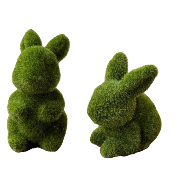 Target Set of 2 BP Small Faux Grass Ester Bunny Figural Moss - Picture 3 of 3